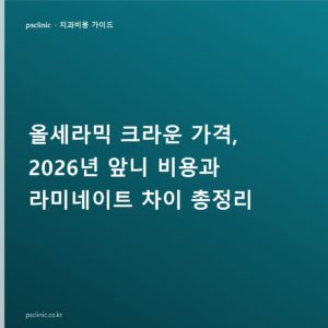 올세라믹 크라운 가격, 2026년 앞니 비용과 라미네이트 차이 총정리