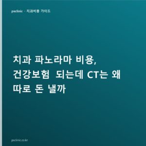 치과 파노라마 비용, 건강보험 되는데 CT는 왜 따로 돈 낼까