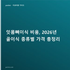 잇몸뼈이식 비용, 2026년 골이식 종류별 가격 총정리