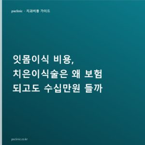 잇몸이식 비용, 치은이식술은 왜 보험 되고도 수십만원 들까