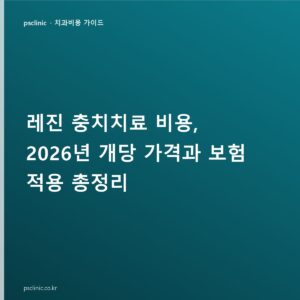 레진 충치치료 비용, 2026년 개당 가격과 보험 적용 총정리