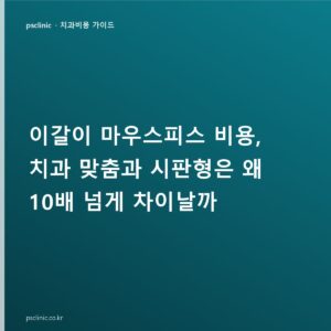이갈이 마우스피스 비용, 치과 맞춤과 시판형은 왜 10배 넘게 차이날까
